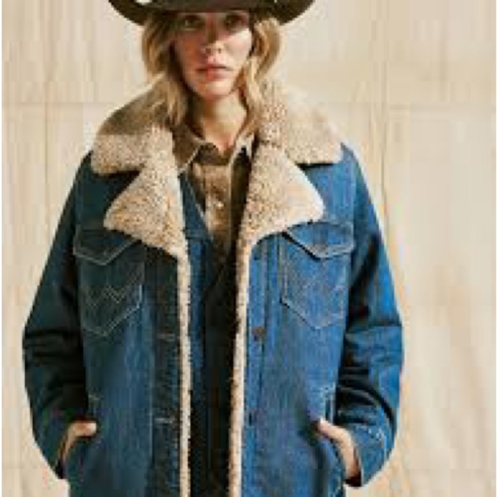 Wrangler Denim Shearling Jacket NWOT